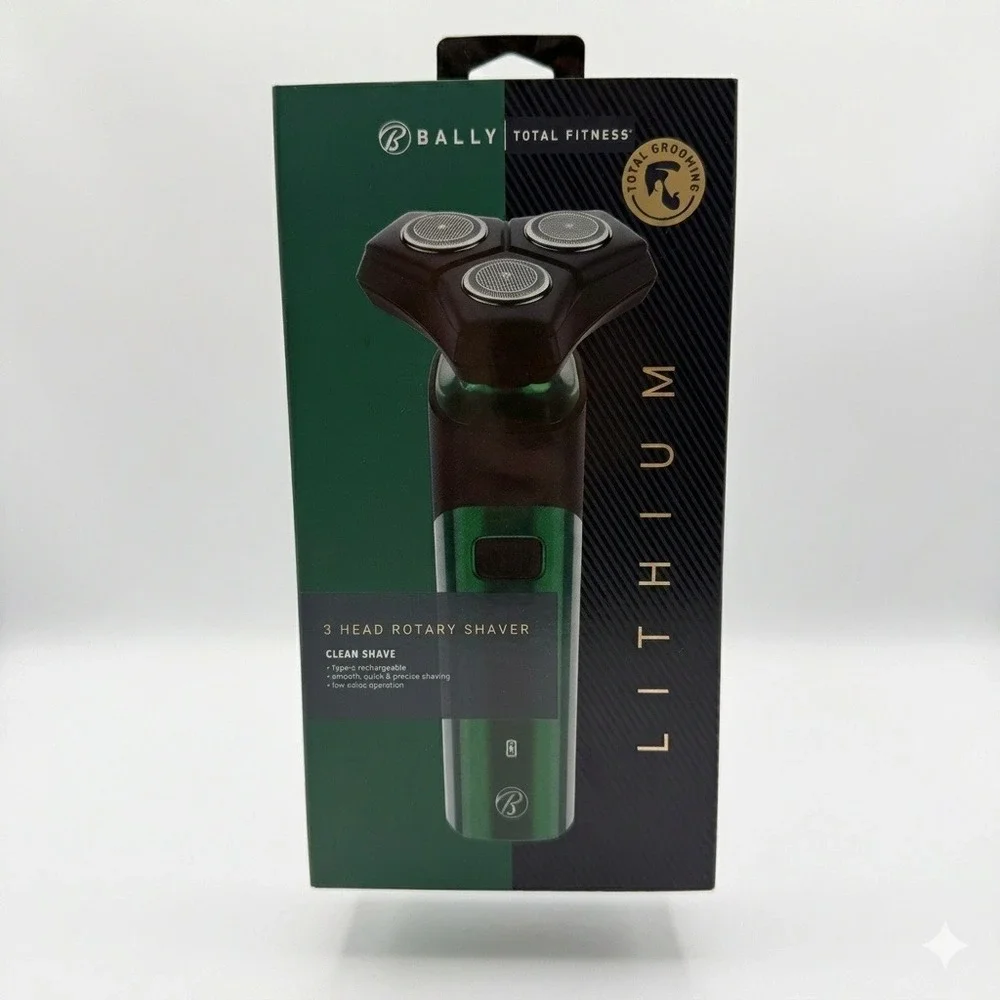 Bally Total Fitness Rotary Shaver Green Lithium 3-Head Cordless Shaver **NEW**
